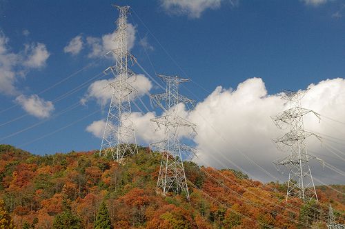 Electricity pylons in Japan