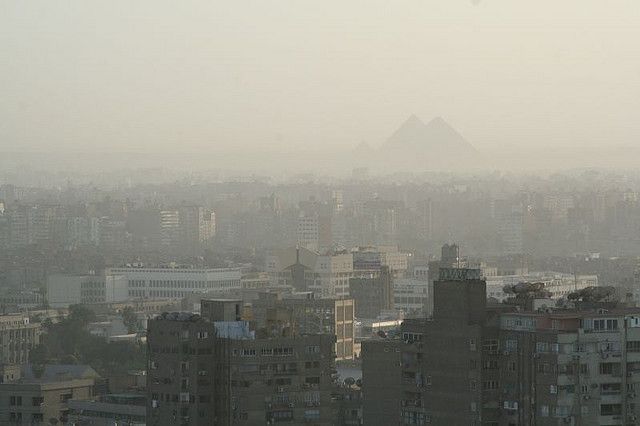 Smog over the Egyptian capital of Cairo.