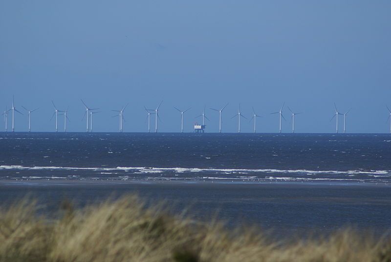 The Horns Rev wind farm in Denmark.
