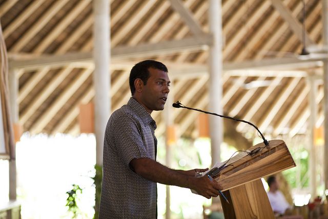 The President of the Maldives, Mohamed Nasheed.